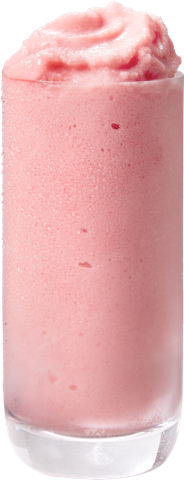 Strawberry Dream — Frozen lemonade with strawberry puree stirred through. Tart first, then sweet.