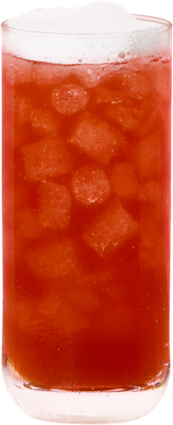 Strawberry Matcha — Bright strawberry over earthy matcha. Sweet and green at the same time.